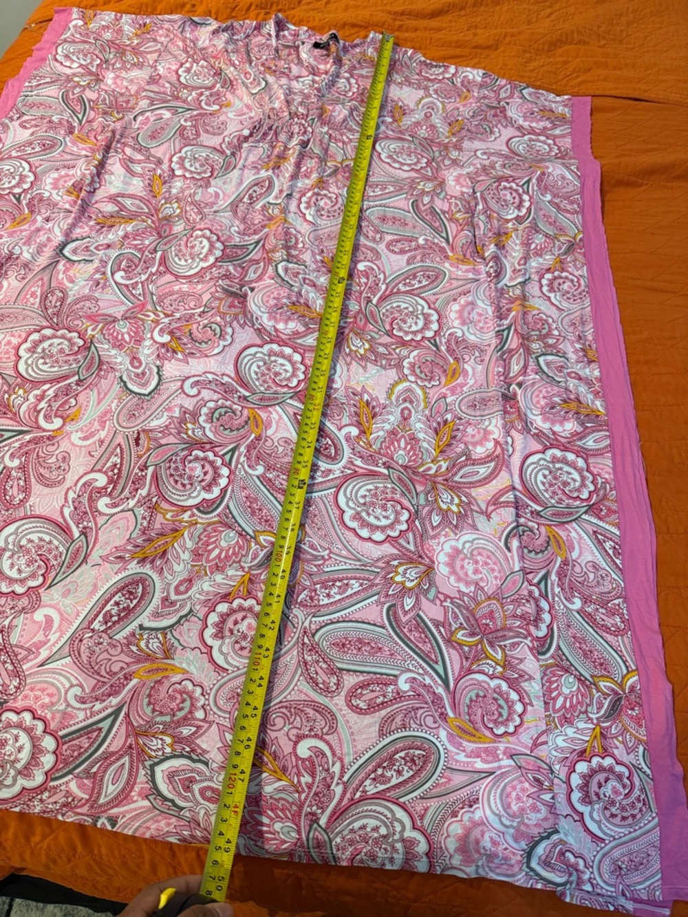 Ellen Tracy Pink Paisley Maxi Caftan Soft & Stretchy with Side Pockets Like New - Picture 13 of 16